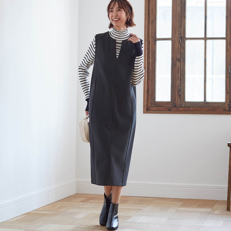 モデル身長169cm／M ※写真は撮影用のため身丈+7cmになります。
