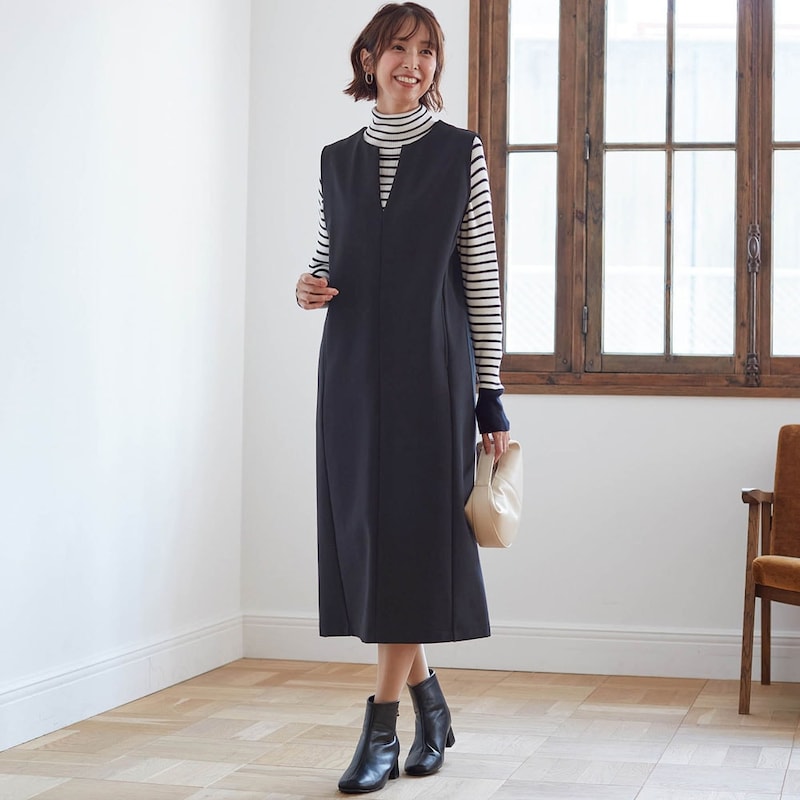 モデル身長169cm／M ※写真は撮影用のため身丈+7cmになります。