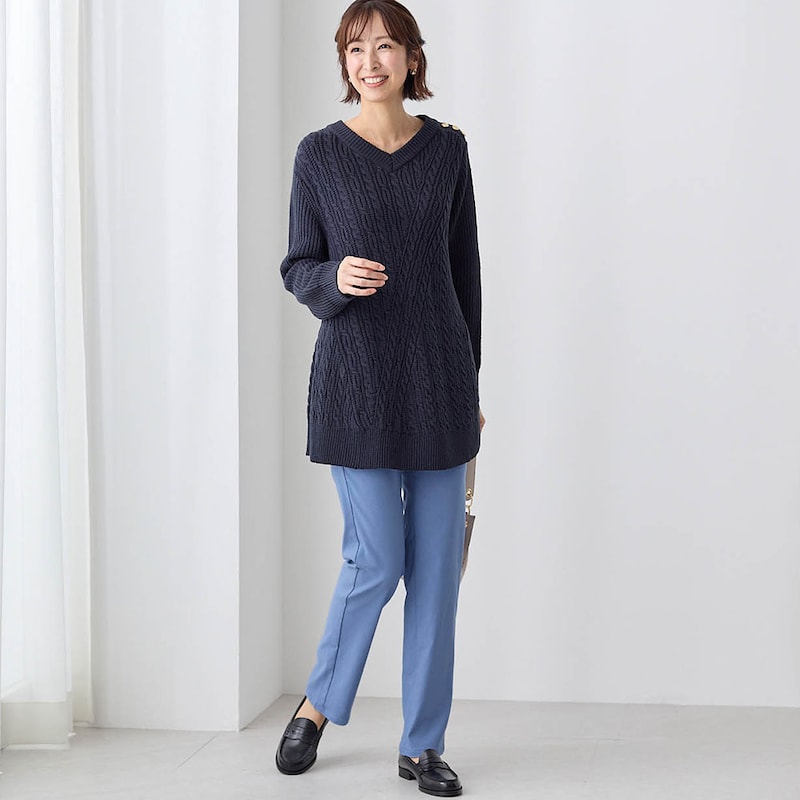 モデル身長169cm／M・股下72cm ※写真は撮影用のため股下+6cmになります。