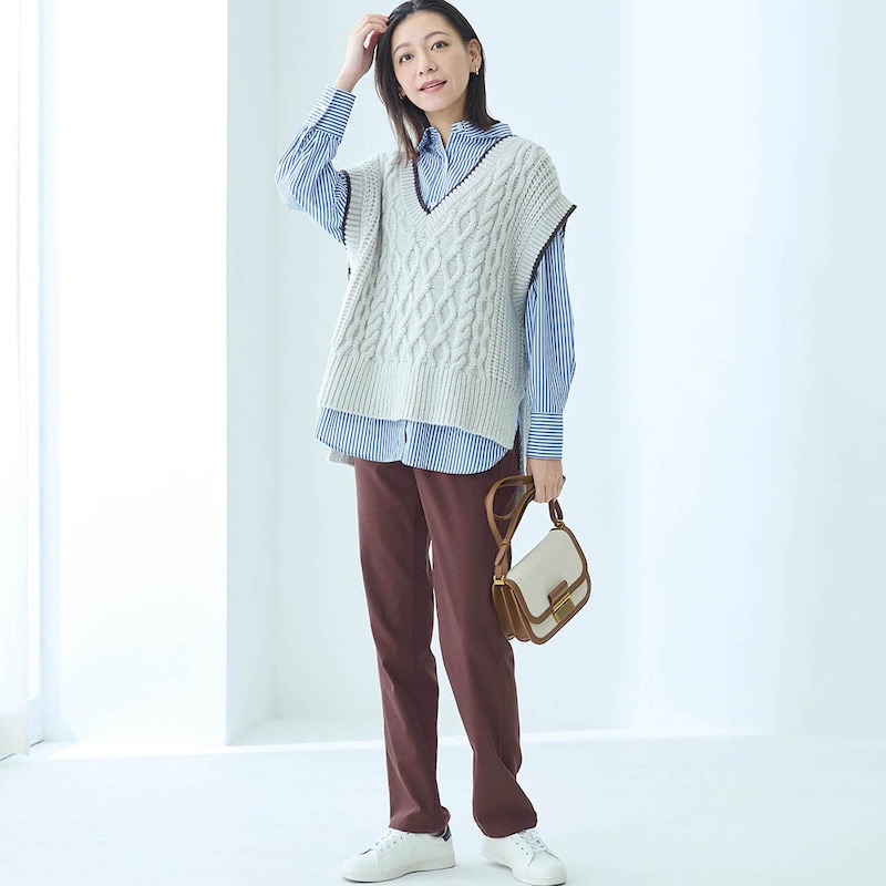 モデル身長172cm／M・股下72cm※写真は撮影用のため股下+6cmになります。