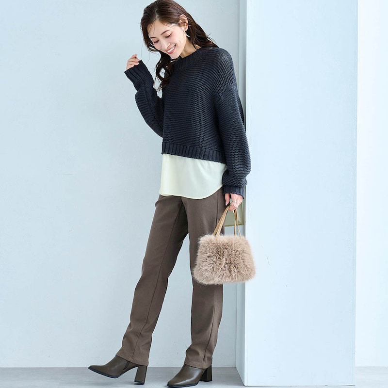 モデル身長168cm／M・股下72cm※写真は撮影用のため股下+6cmになります。