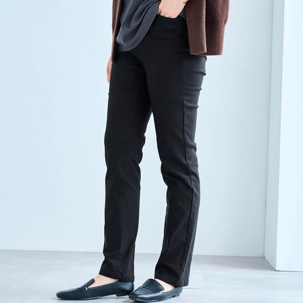 裏起毛 ベルメゾン・ストレート座パンツ 裏起毛 ベルメゾン・ストレート座パンツ