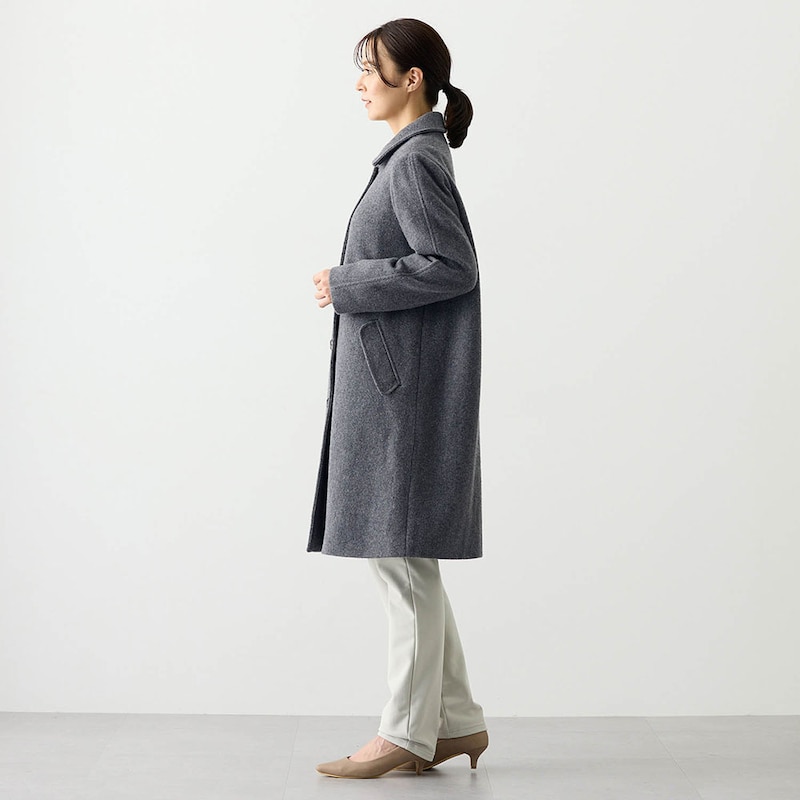 モデル身長167cm／M　※写真は撮影用のため、着丈+7cmになります。