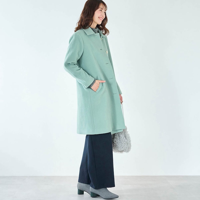 モデル身長173cm／M　※写真は撮影用のため、着丈+7cmになります。
