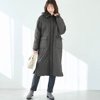 モデル身長173cm／M ※写真は撮影用のため着丈+7.5cmになります。