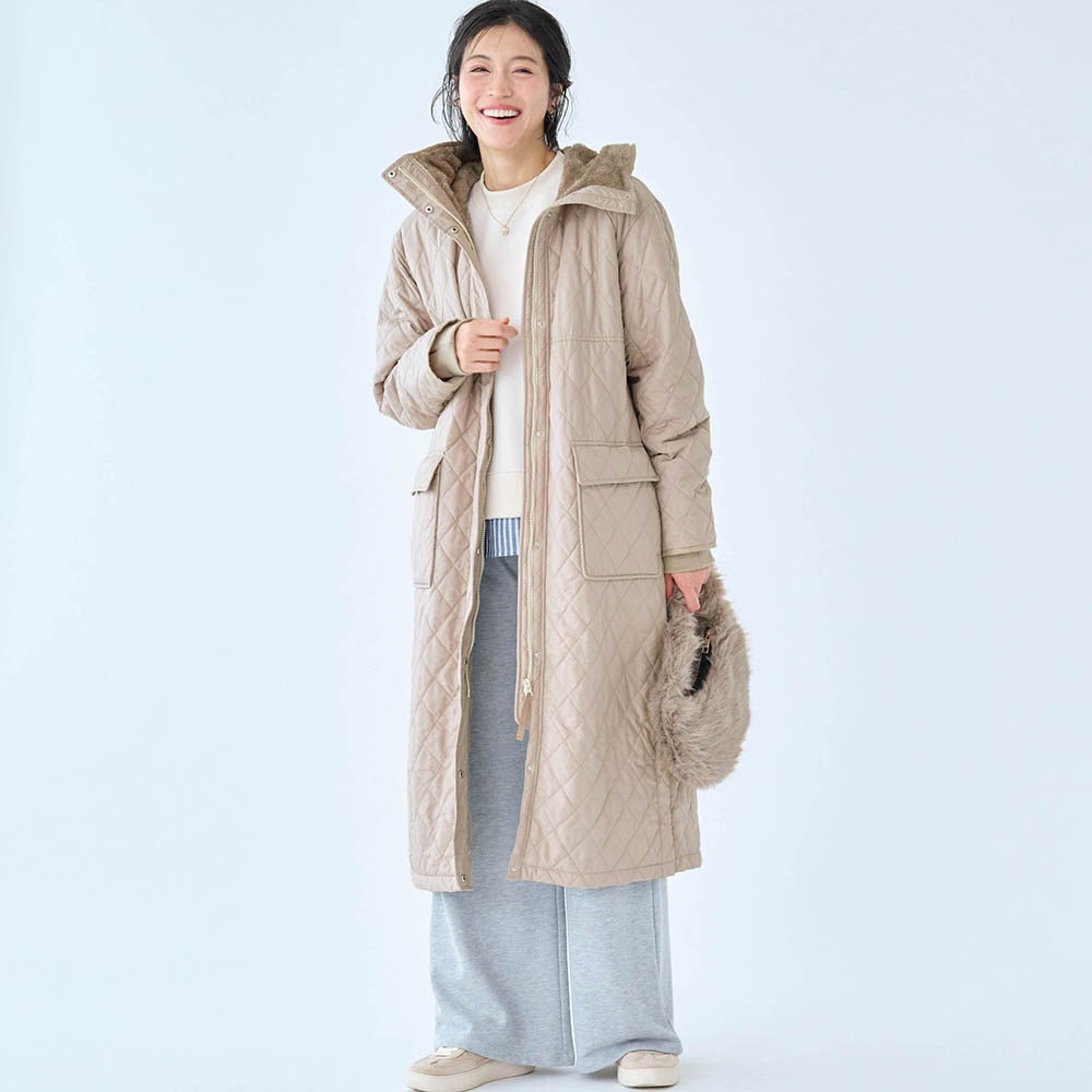 冬の超最強吸湿発熱裏ボア中綿コート【撥水】(超最強)｜通販の