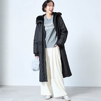 モデル身長169cm／M ※写真は撮影用のため着丈+7.5cmになります。