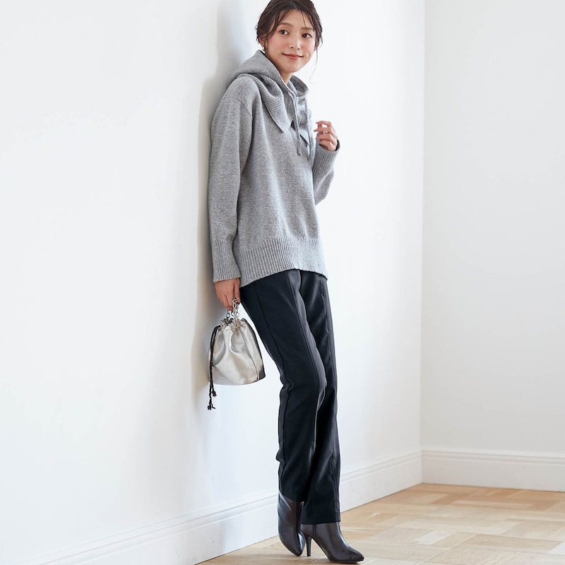 モデル身長170cm／M ※写真は撮影用のため股下+6cmになります。