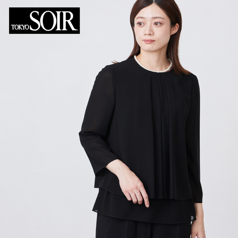 【東京ソワール/TOKYO SOIR】前開きブラウス【喪服・礼服】 【東京ソワール/TOKYO SOIR】前開きブラウス【喪服・礼服】