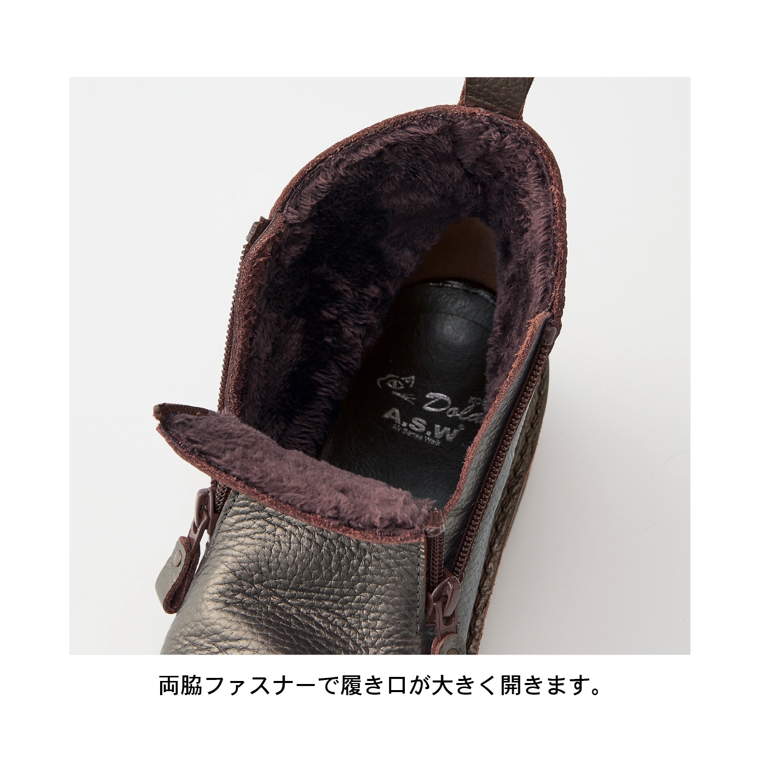 新品✨定価15,180円　内側ボア♡暖かい牛革ブーツ　22.5センチ　大特価‼️b’sshop
