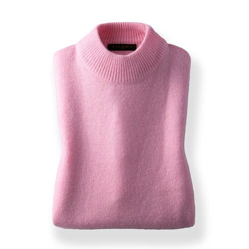 ウール素材の洗えるハイネックセーター