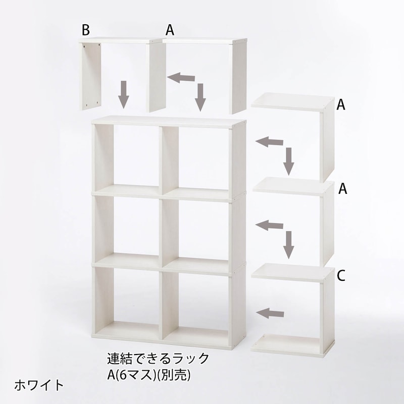 組み合わせ例／連結できるラックAタイプ(縦置き)
