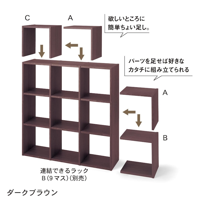 組み合わせ例／連結できるラックBタイプ