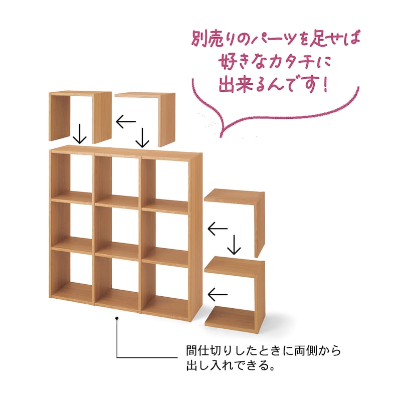 ナチュラル／Bタイプ　連結パーツ取り付け例