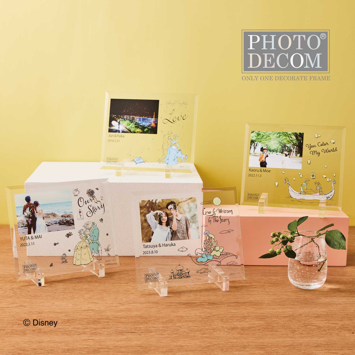 【ディズニー/Disney】クリアガラス お仕立券〈カップルフォト〉 【名入れ対応】(選べるキャラクター) 【ディズニー/Disney】クリアガラス お仕立券〈カップルフォト〉 【名入れ対応】(選べるキャラクター)