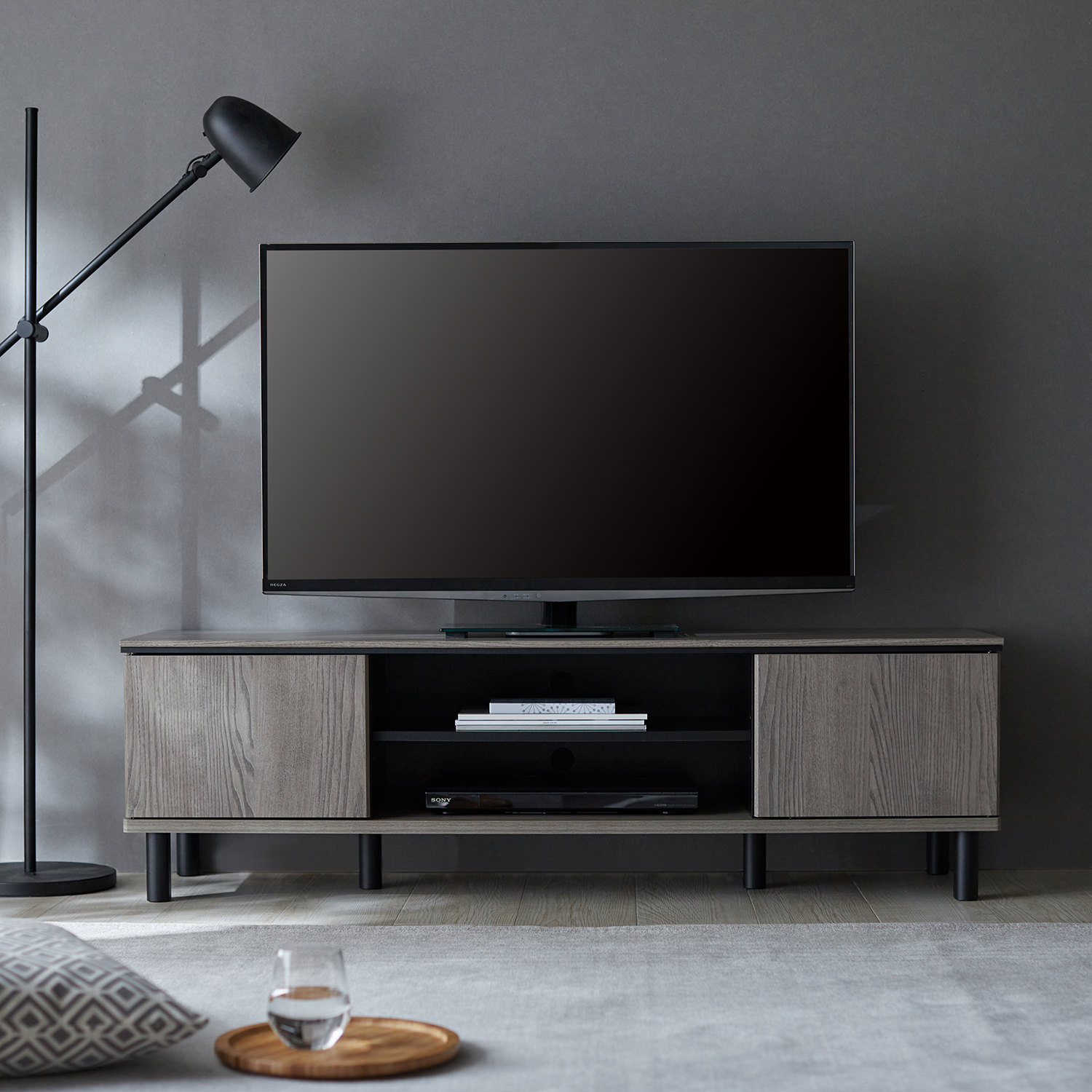【ベルメゾン】グレイッシュモダンなテレビ台