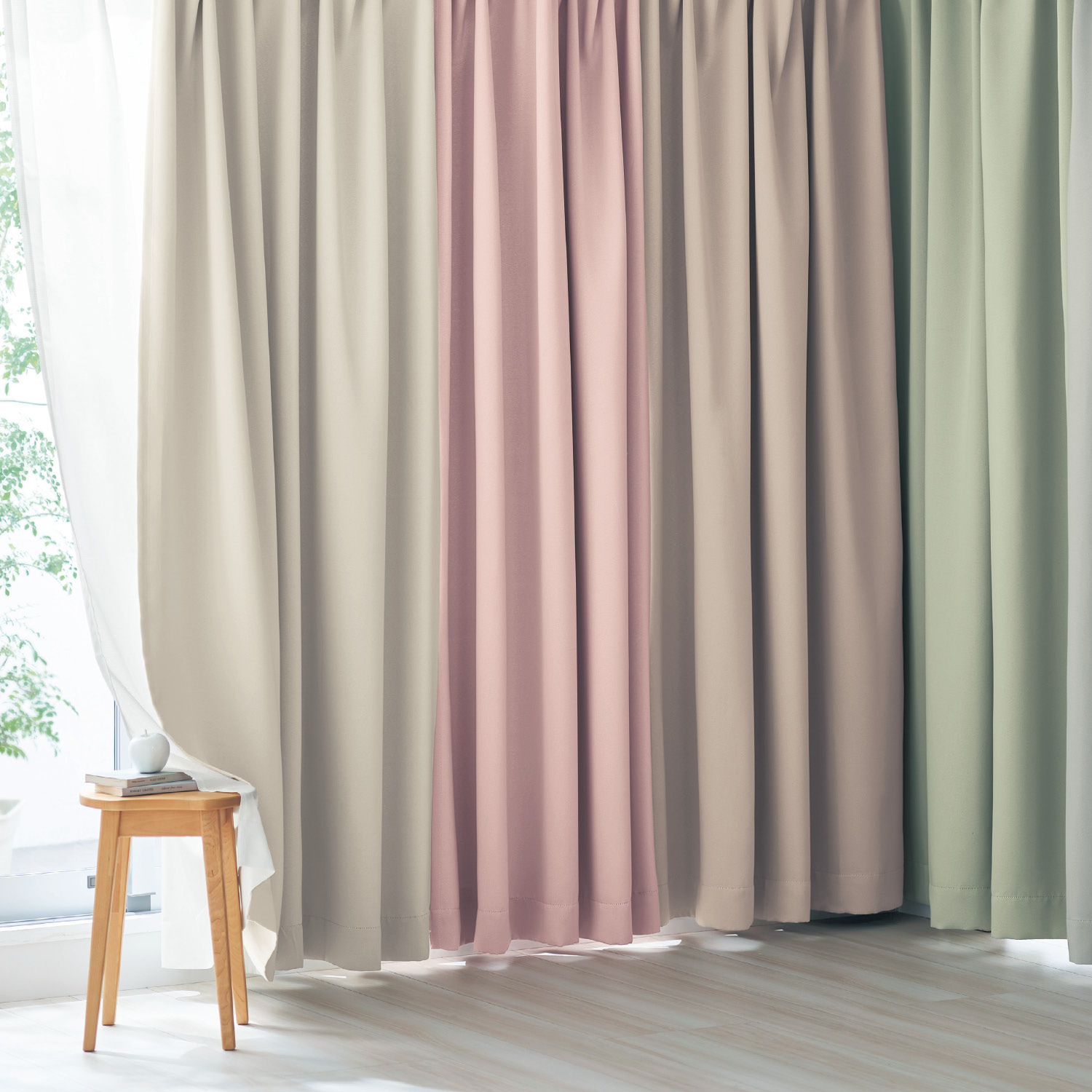 【カーテンセット】 くすみカラーの遮光・遮熱カーテン&UVカット・遮熱・遮像レースカーテンセット <4枚組> 【カーテンセット】 くすみカラーの遮光・遮熱カーテン&UVカット・遮熱・遮像レースカーテンセット <4枚組>