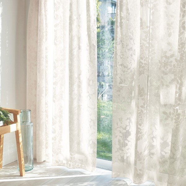 【ベルメゾン】【お買い得な既製サイズ】 木漏れ日のような影を楽しむミラーレースカーテン