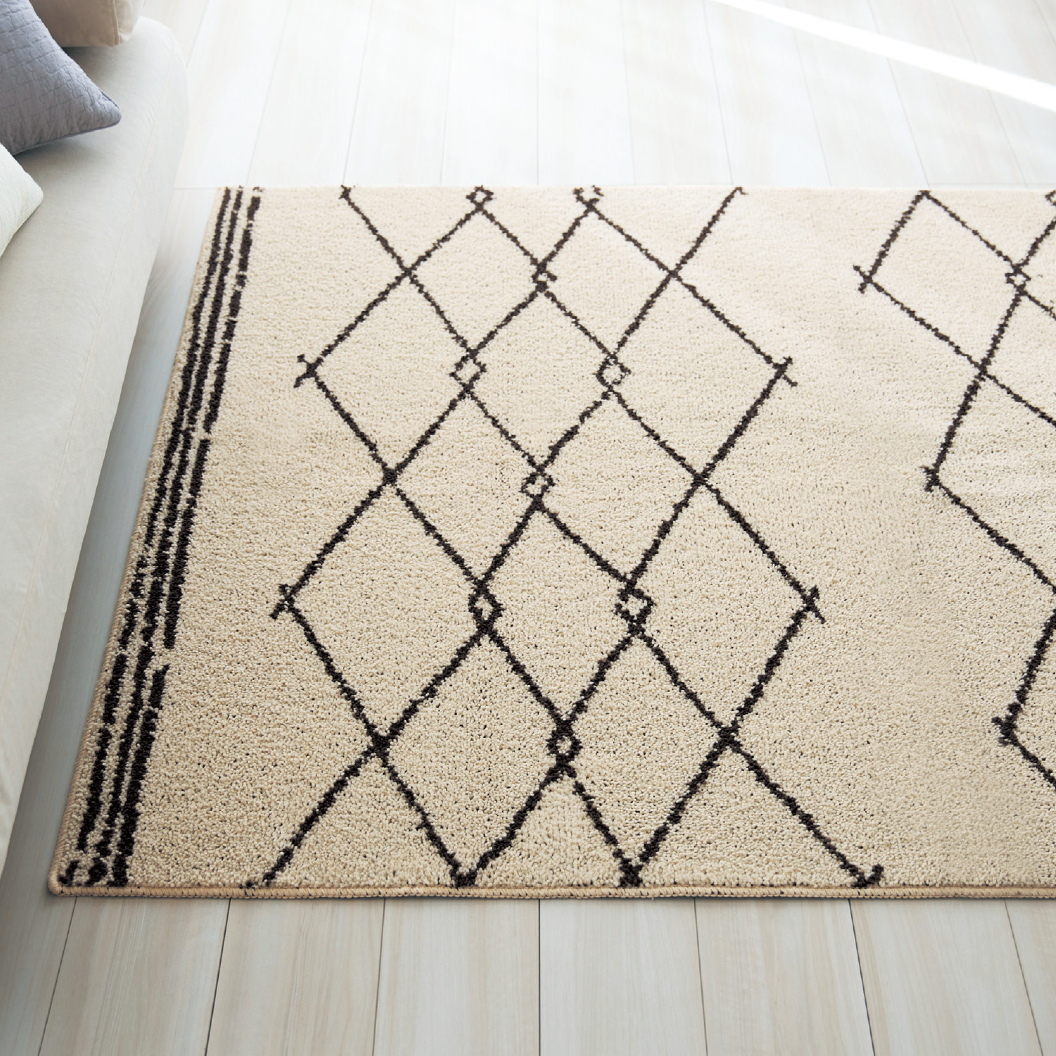 【ベルメゾン】ベニワレン風デザインの洗えるシャギーラグ[日本製]