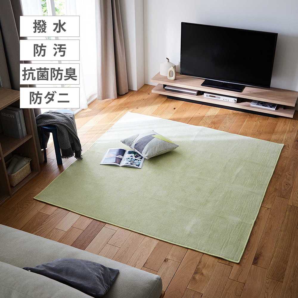 撥水・防汚・抗菌防臭・防ダニ加工付きの掃除がしやすいウレタン入りシェニールラグ 撥水・防汚・抗菌防臭・防ダニ加工付きの掃除がしやすいウレタン入りシェニールラグ