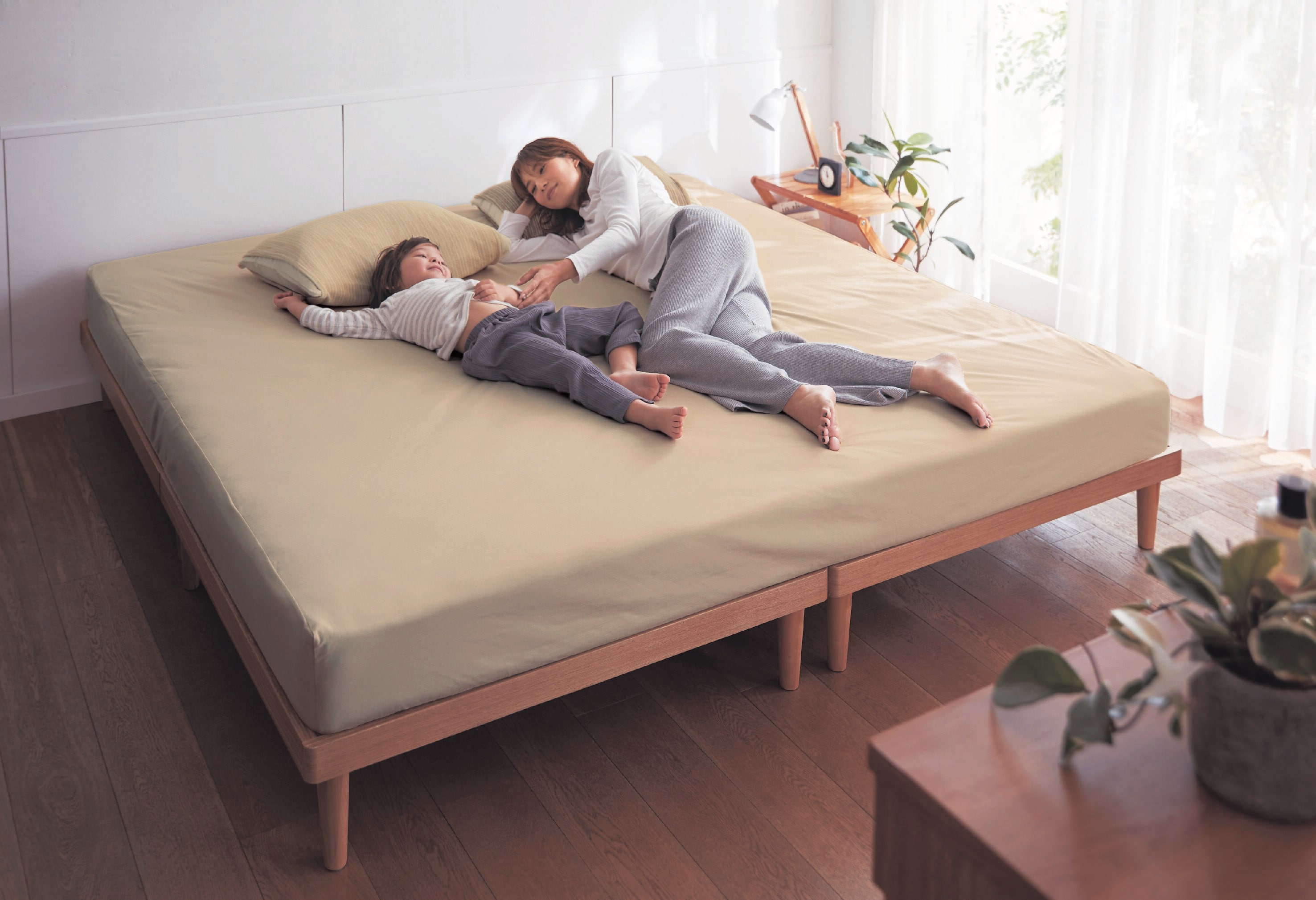 大きめサイズ】綿混素材を使ったのびのび防水ボックスシーツ(BELLE