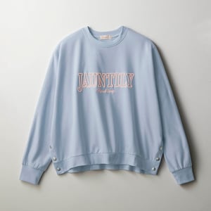 【パペル ラピス/Papel lapiz】立体刺繍サイドボタンミニ裏毛ドルマンプルオーバー 【子供服 長袖】