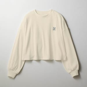 【パペル ラピス/Papel lapiz】ショート丈綿混リブドロップショルダープルオーバー 【子供服 長袖】