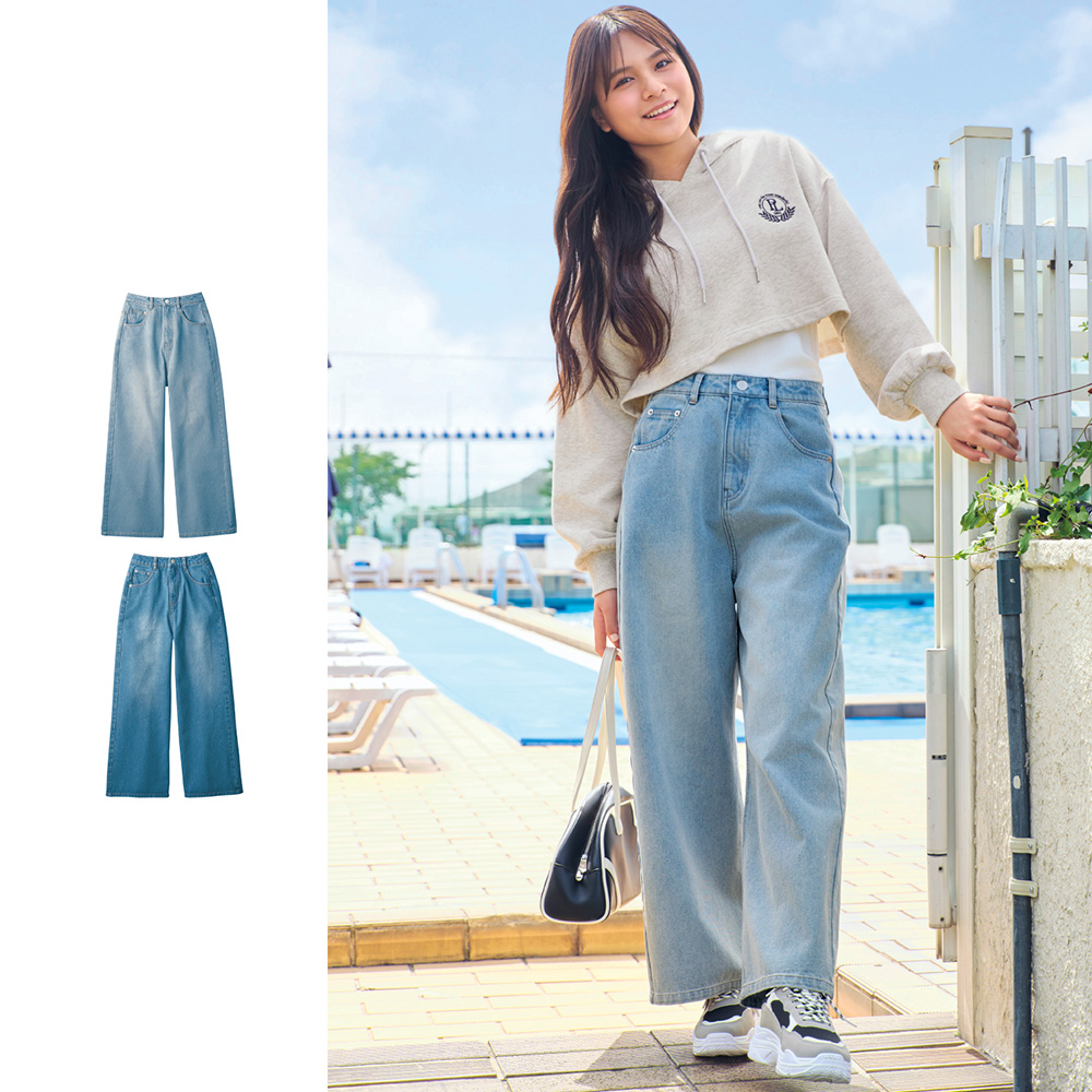 【パペル ラピス/Papel lapiz】バギーデニムパンツ(ウエスト調節可) 【子供ズボン】