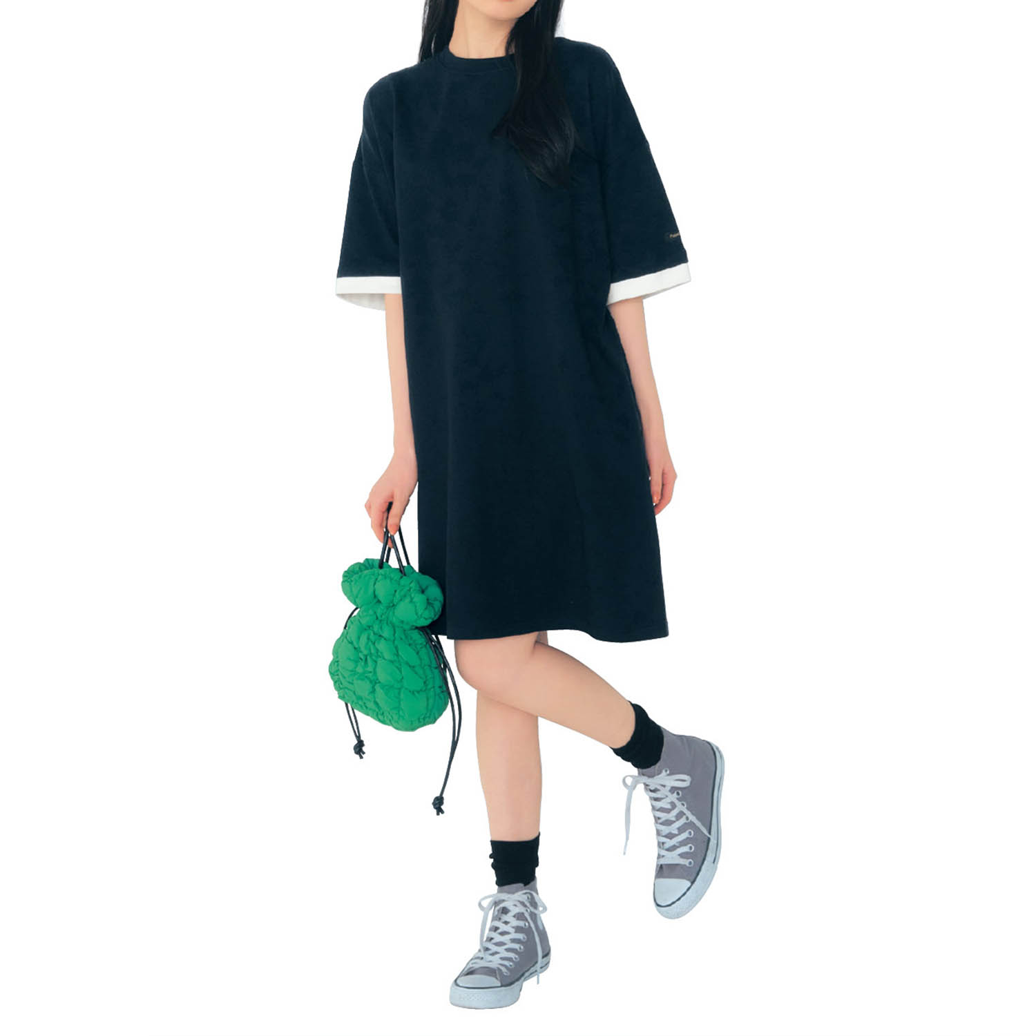 【パペル ラピス/Papel lapiz】プチプラ!レイヤード風綿素材ハーフスリーブタフTワンピース 【子供服 半袖】