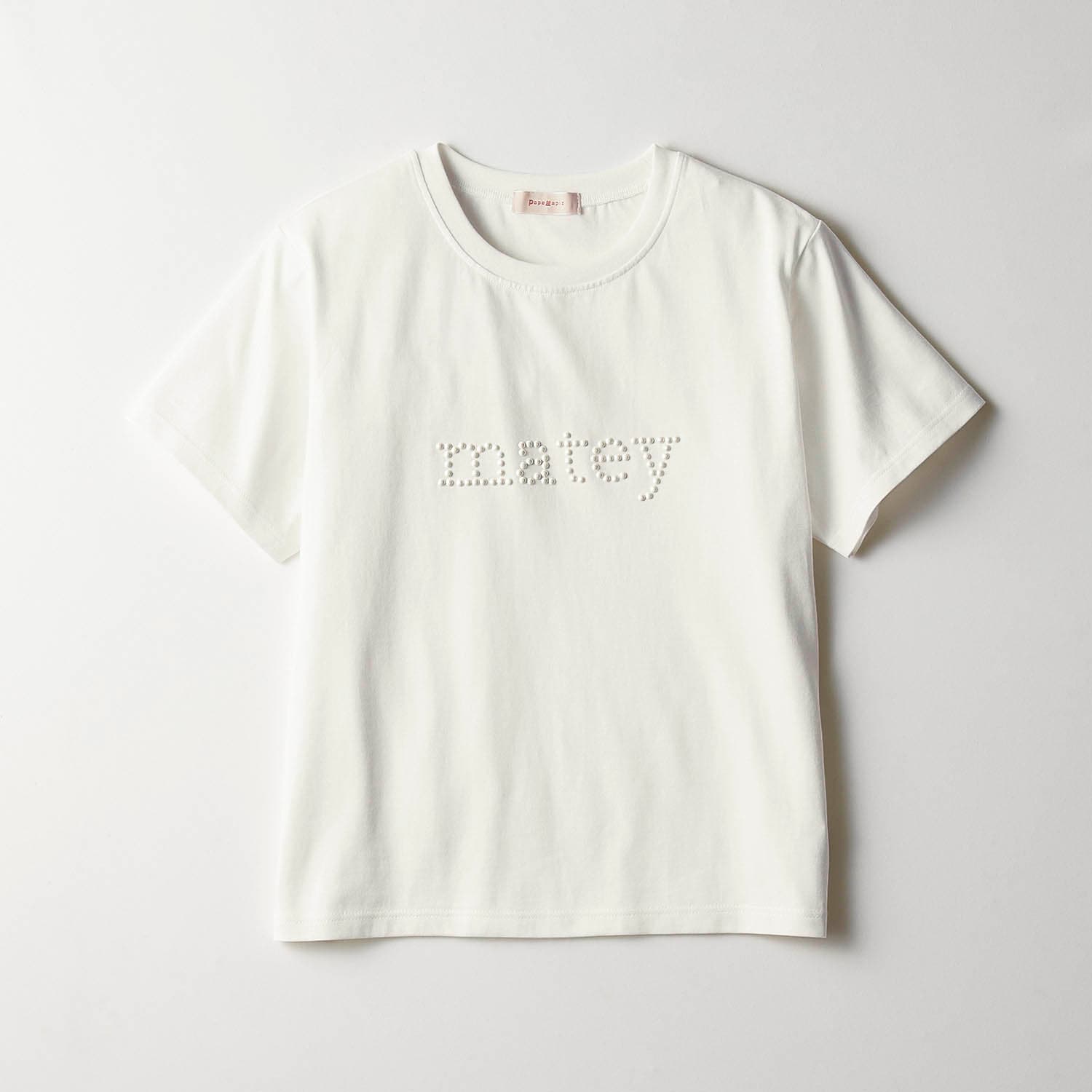 パール調ロゴ入り綿素材半袖Ｔシャツ 【子供服】(パペル ラピス/Papel