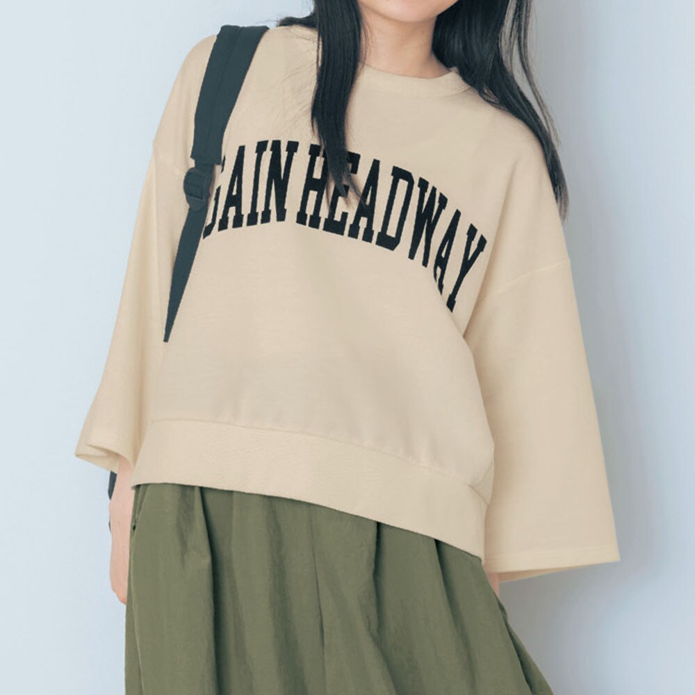 【STANDARD me】リブ切替えデザインミニ裏毛七分袖プルオーバー 【子供服】