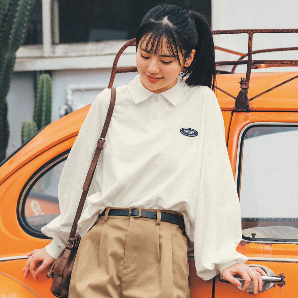 【STANDARD me】シリコンワッペン使いルーズ綿鹿の子プルオーバー 【子供服 長袖】 【STANDARD me】シリコンワッペン使いルーズ綿鹿の子プルオーバー 【子供服 長袖】