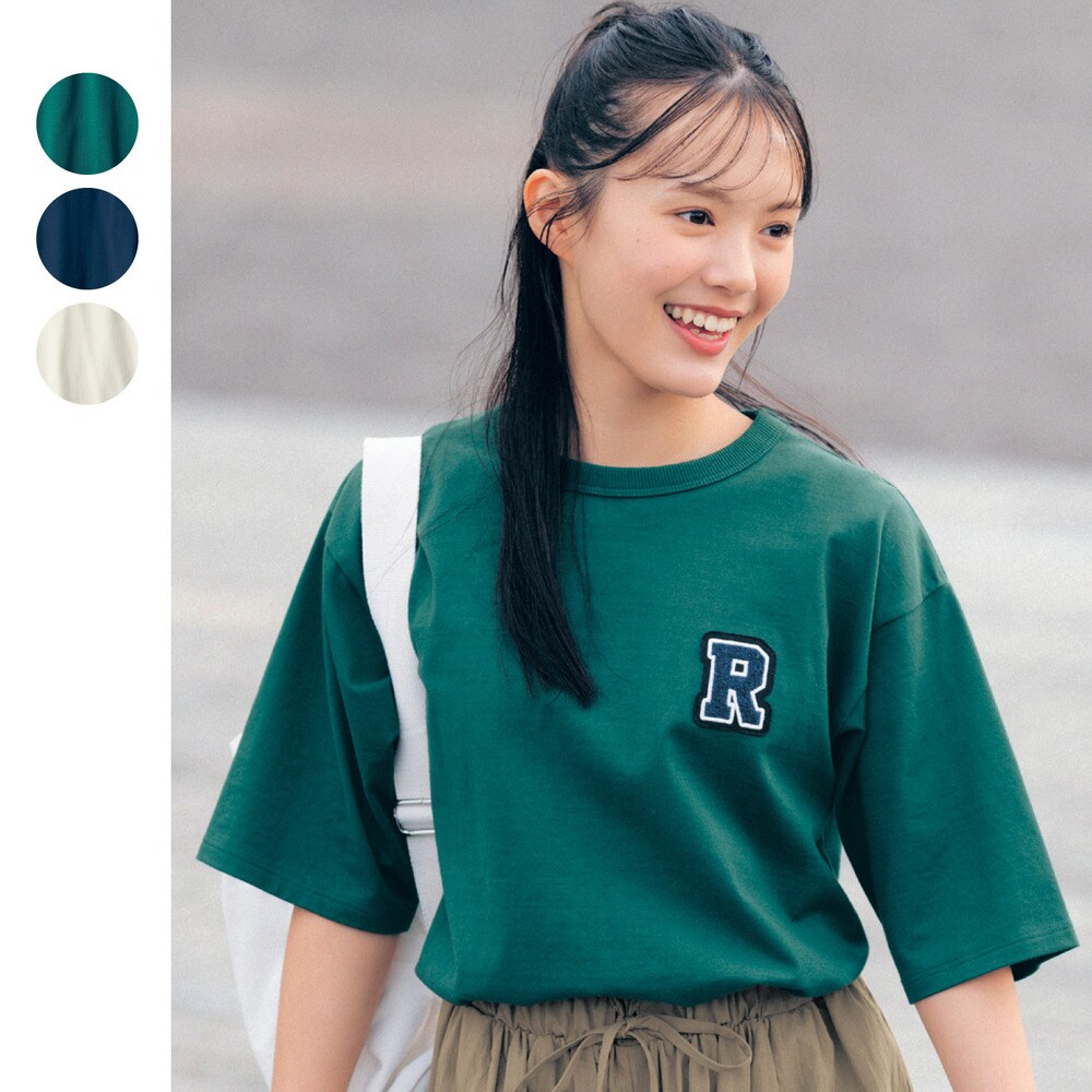 【STANDARD me】サガラ刺繍ワッペン使い綿素材ハーフスリーブタフTシャツ 【子供服 半袖】