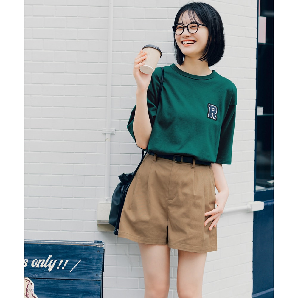 ベルト付きマニッシュショートパンツ(ウエスト調節可) 【子供ズボン