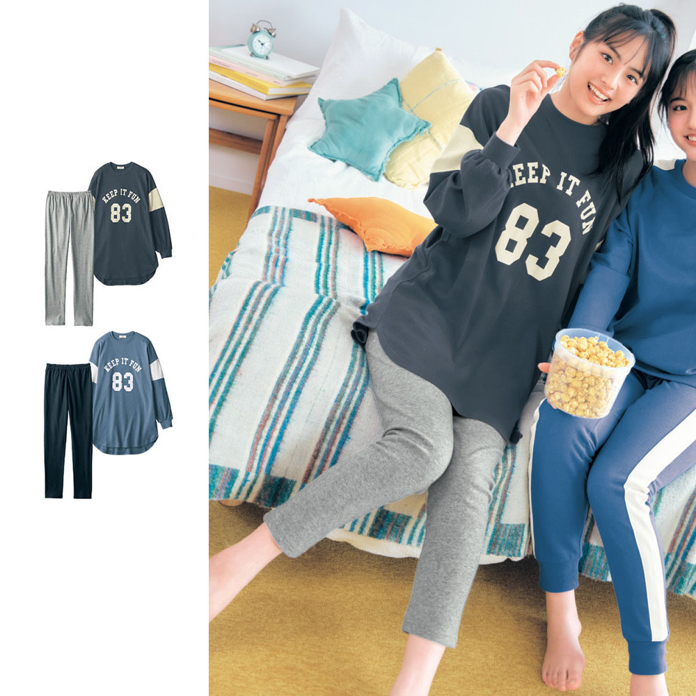 【パペル ラピス/Papel lapiz】ロング丈プルオーバー & レギンス綿素材パジャマ 【子供パジャマ 長袖】 【パペル ラピス/Papel lapiz】ロング丈プルオーバー & レギンス綿素材パジャマ 【子供パジャマ 長袖】