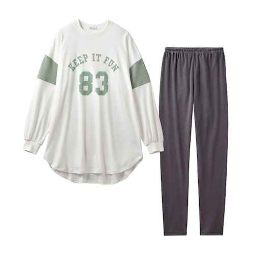 ロング丈プルオーバー＆レギンス綿素材パジャマ 【子供パジャマ 長袖】