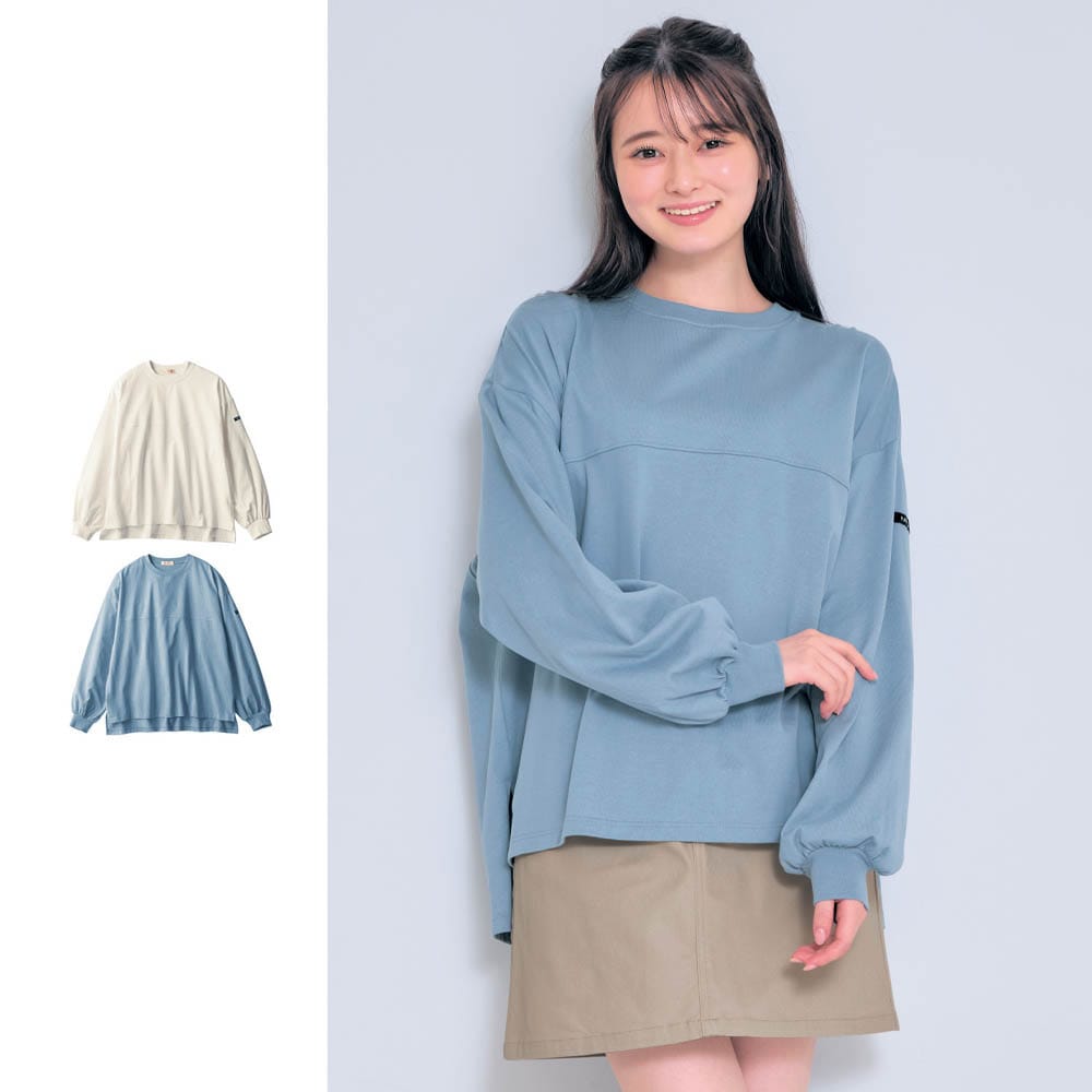 【パペル ラピス/Papel lapiz】着回し力無限大!万能袖リブ切替え綿素材タフTシャツ 【子供服 長袖】