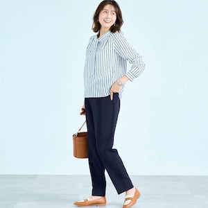 モデル身長168cm／M・股下68cm ※写真は撮影用のため股下＋6cm、パンツのみ着用