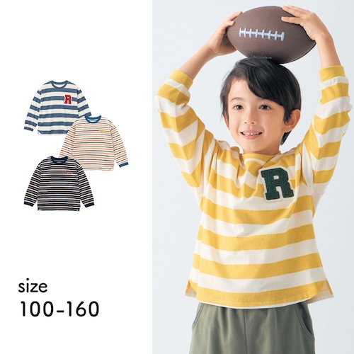 胸元ワンポイントボーダー長袖Ｔシャツ 【子供服】