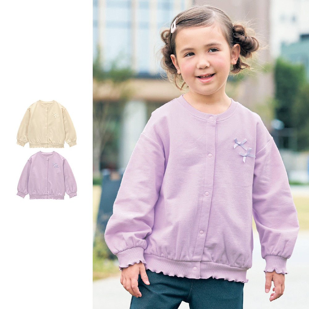 【ジータ/GITA】メロウフリルミニ裏毛カーディガン 【子供服】 【ジータ/GITA】メロウフリルミニ裏毛カーディガン 【子供服】