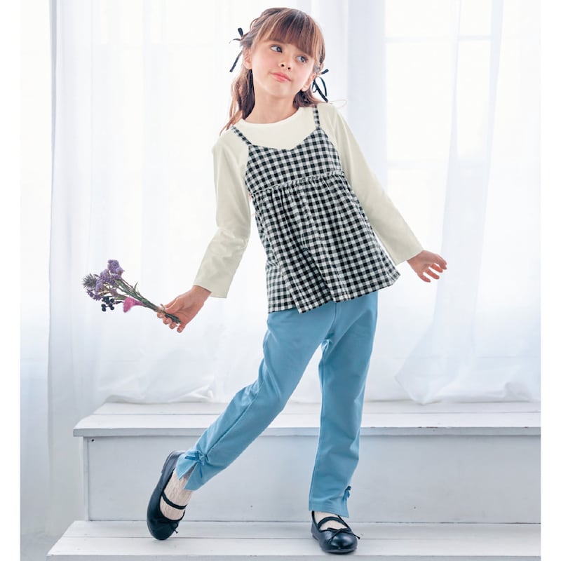 ブラックギンガム／モデル身長114.5cm・サイズ110