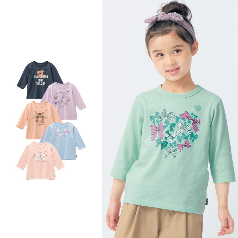 【ジータ/GITA】名札ココ選べるプリント七分袖Tシャツ 【子供服】