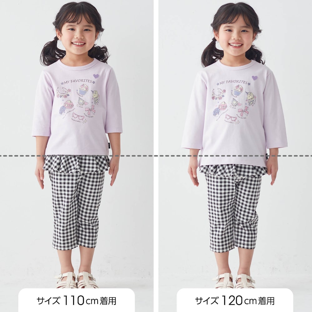 サイズ別着用比較／モデル身長110cm