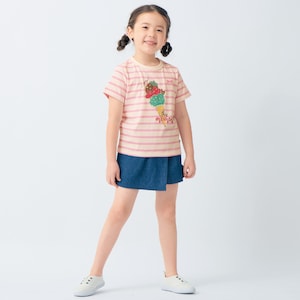ピンクボーダー（アイス）／モデル身長115cm・サイズ110