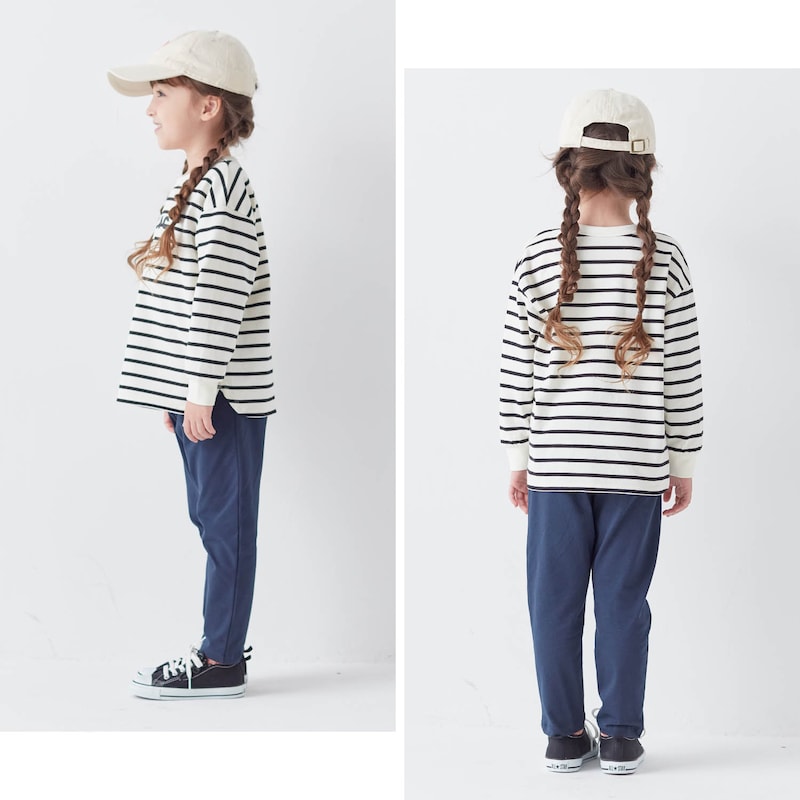 ネイビー／モデル身長113cm・110サイズ着用