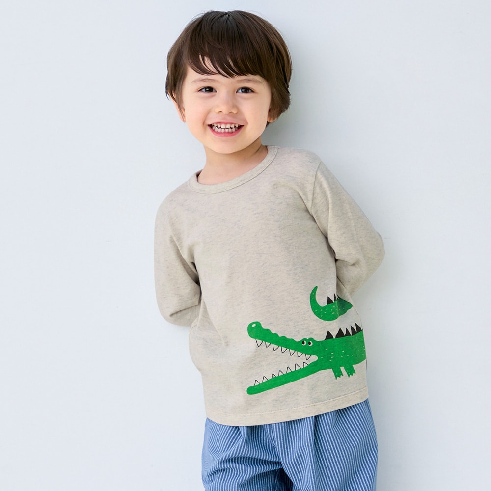 保育園服】ワクワクプリントの綿素材長袖Tシャツ5枚セット 【子供服