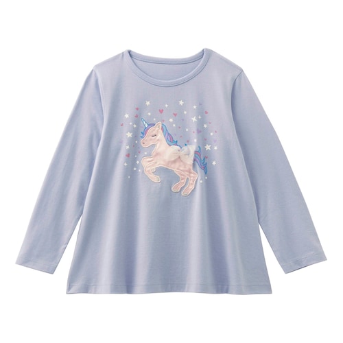モチーフ付きデコデザインＡライン長袖Ｔシャツ 【子供服】