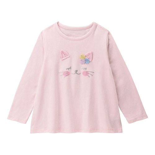 モチーフ付きデコデザインＡライン長袖Ｔシャツ 【子供服】