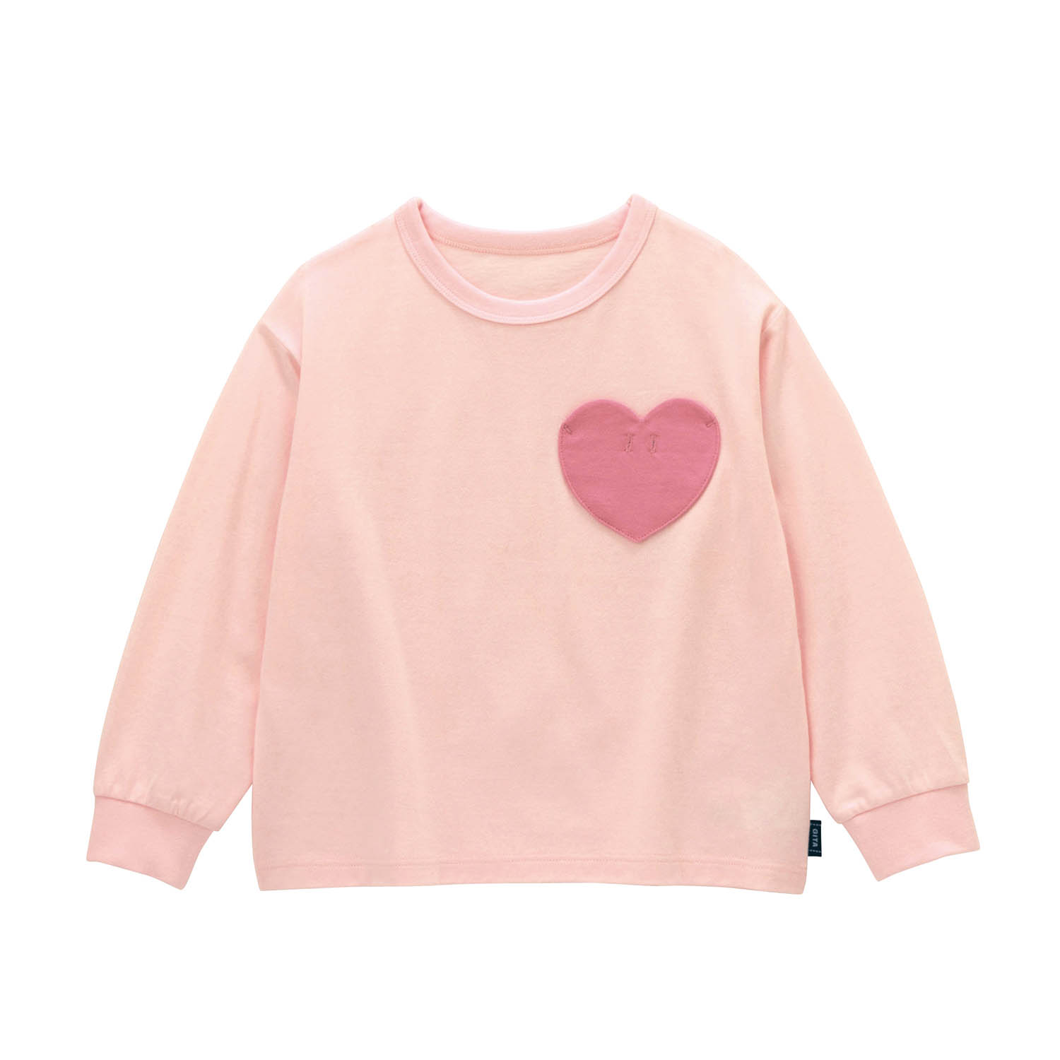 【ジータ/GITA】大きな名札ココモチーフ付き袖リブ長袖Tシャツ 【子供服】