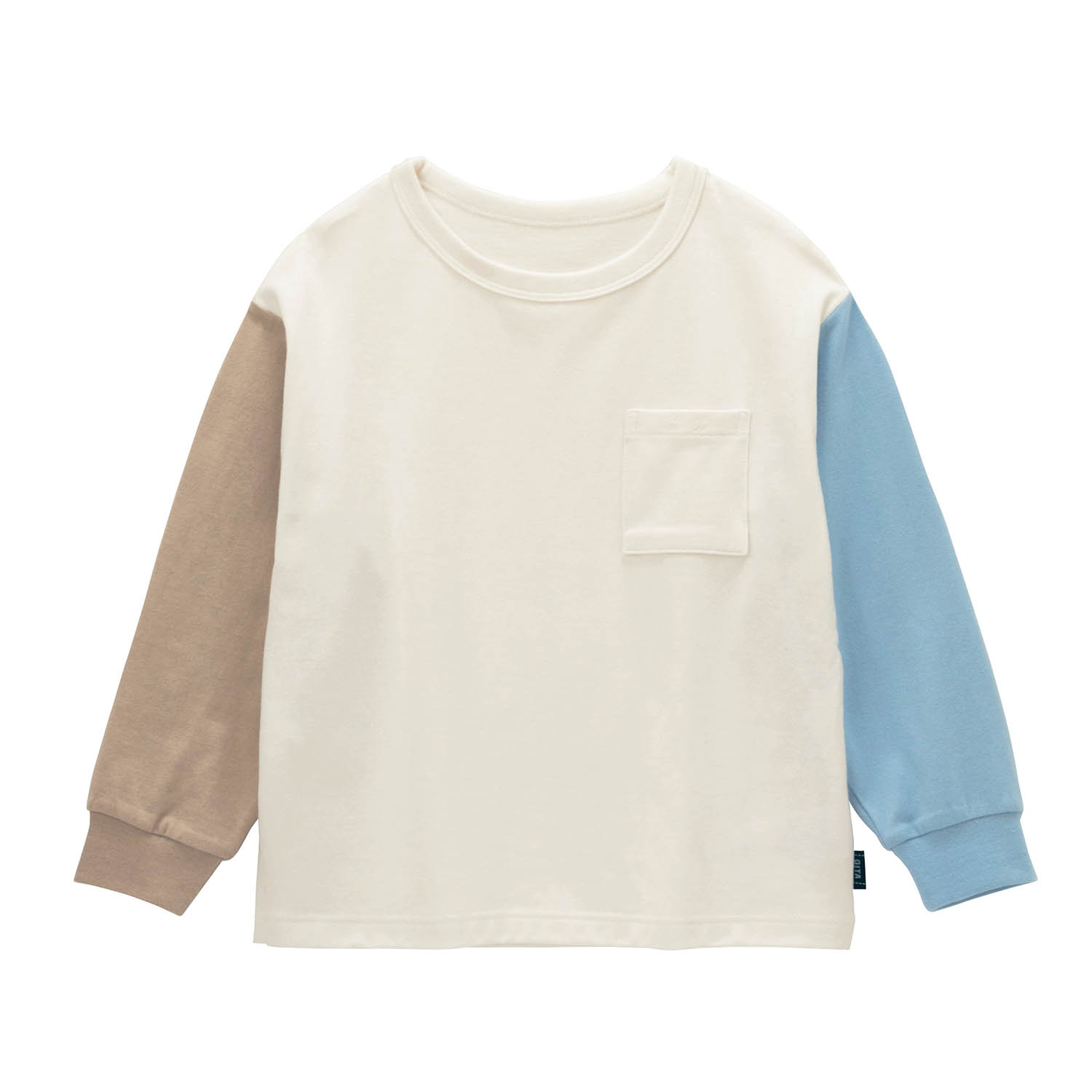 【キッズ】名札ココ胸ポケット付き袖リブ長袖Tシャツ 【キッズ】名札ココ胸ポケット付き袖リブ長袖Tシャツ